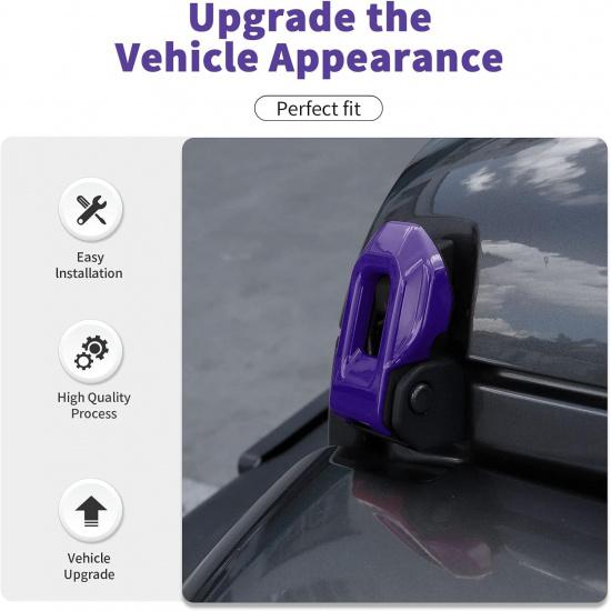 Hood Latch Lock Catch Brackets Cover Trim Fit for 2018-2025 Jeep Wrangler JL JLU & Gladiator JT(Purple)