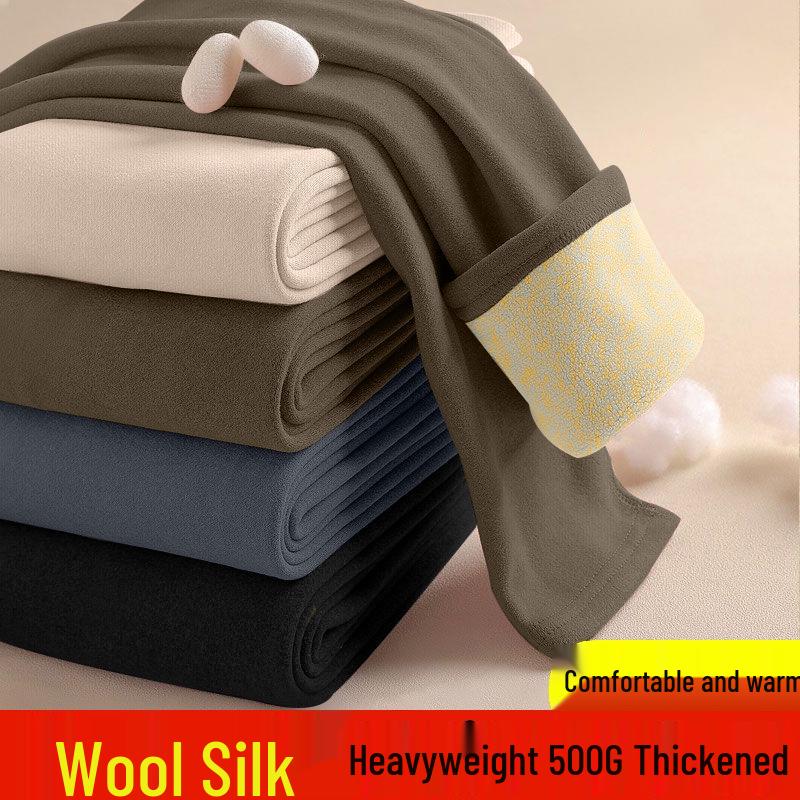 

Women s Plus Size Heavyweight Wool Silk Long Pants - 2026 Autumn/Winter, 500g Warmth, Thickened Base Layer for Slightly Overweight. L (90-105 Recommended)