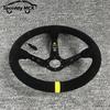 Universal 350mm Racing Steering Wheel Suede 14inch Deep Dish Bolts With Horn Button Include Aluminum Ring For VW HONDA BMW Ford