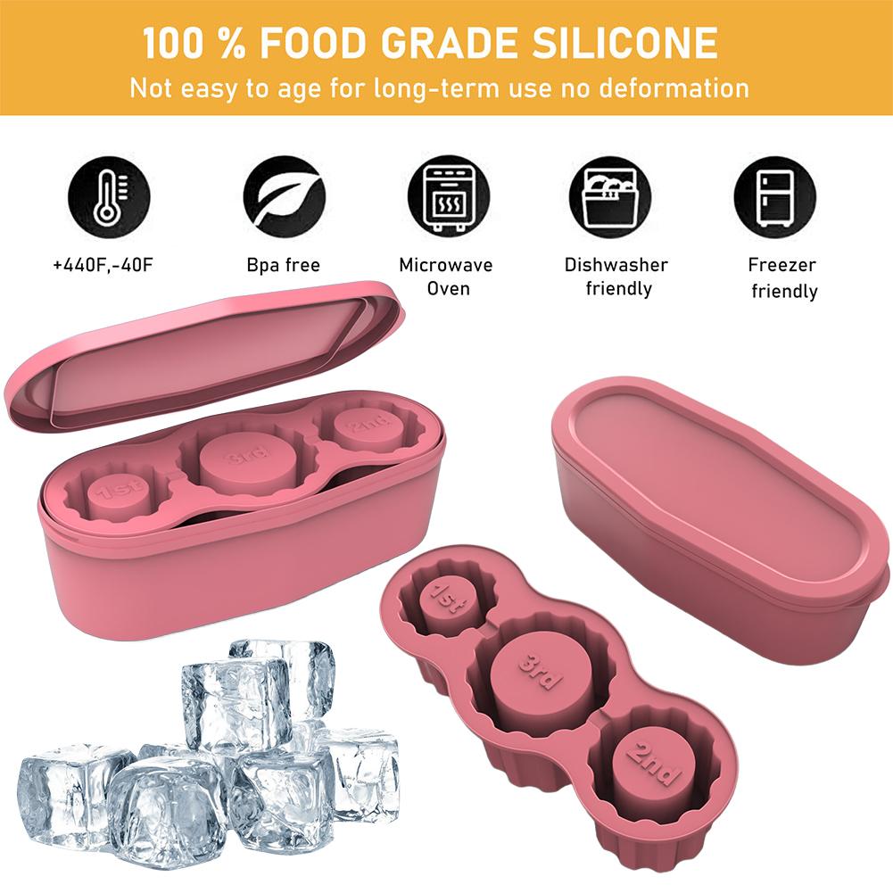 3 Hollow Cylinder Ice Cube Molds with Lid Silicone Ice Cube Molds Easy Fill and Release Ice Maker Compatible with Stanley Cup