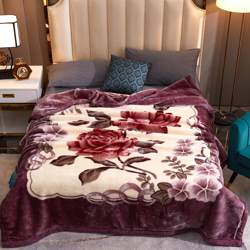 Raschel Double-Layer Thick Winter Wedding Red Blanket - Warm Cloud Blanket Gift