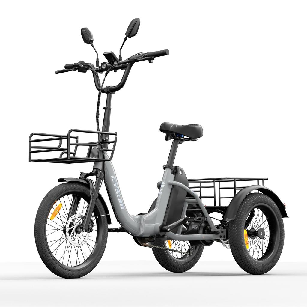 Cysum AG1 Pro 48V20AH Akku Elektrofahrrad Vorne 20*2.1+Hinten 16*3.0" Reifen Elektrofahrrad Erwachsener Elektroroller 750W Motor Elektrisches Lastendreirad