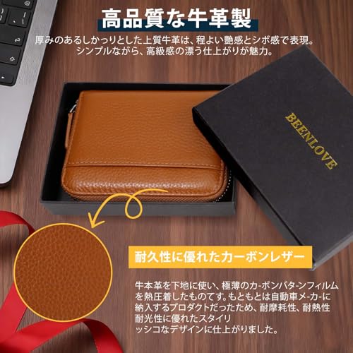 [DSDCDJ] Herren-Bifold-Geldbörse mit großem Fassungsvermögen, Fächerbörse im Akkordeon-Stil, kastenförmiges Münzfach und Außentasche, Rindsleder, RFID-Schutz