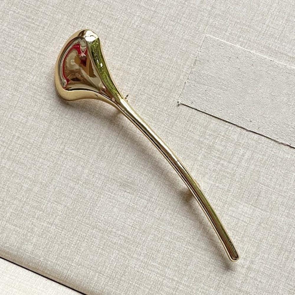 Corsage Ornament Ginkgo Leaf Brooch French Style Metal Glossy Brooch  Western-style Clothes