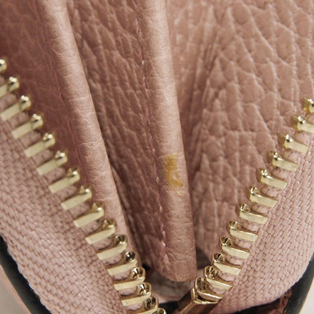 Used 9539 Double G Zip Around Wallet, 449347 CAO0G 5806 7940, Calfskin Zip Around Interlocking G, Soft Pink, Women's