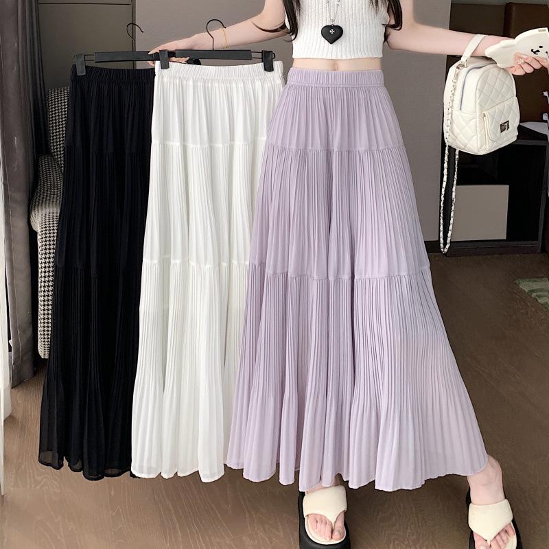 Plus Size Women s Purple High-Waisted A-Line Tiered Midi Skirt with Gentle Style and Large Hem XL абрикосовый