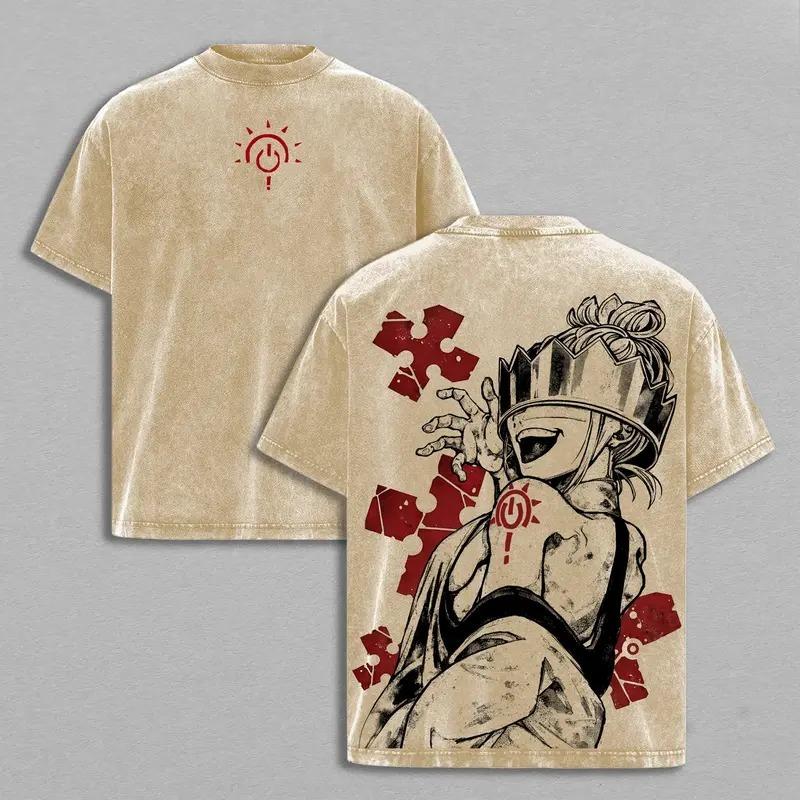 Haumea Fire Force Clothing Men Women Short Sleeve Manga T-shirts Vintage Washed T Shirt Casual Cotton Tee Harajuku Male Tshirt S бежевый 1580₽