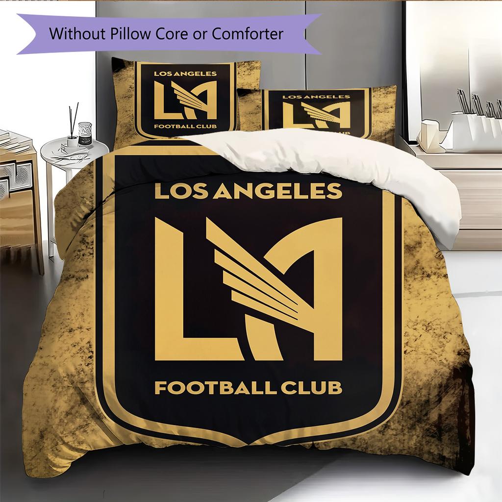 Los Angeles FC Set Copripiumino con Fantasia Decorazione per la Casa Regalo (1 * copripiumino + 2 * federe senza imbottitura)