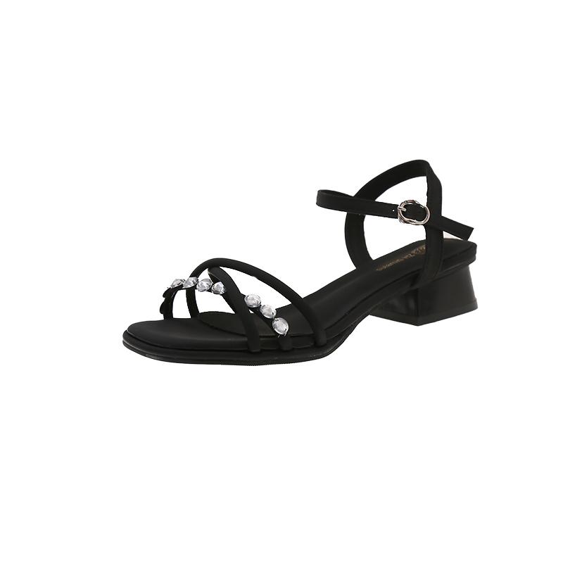 2025 NEUE Sandalen für Damen Damen Frühling und Sommer Mode Leder Zehenfrei Sandalen Riemchensandalen für Damen