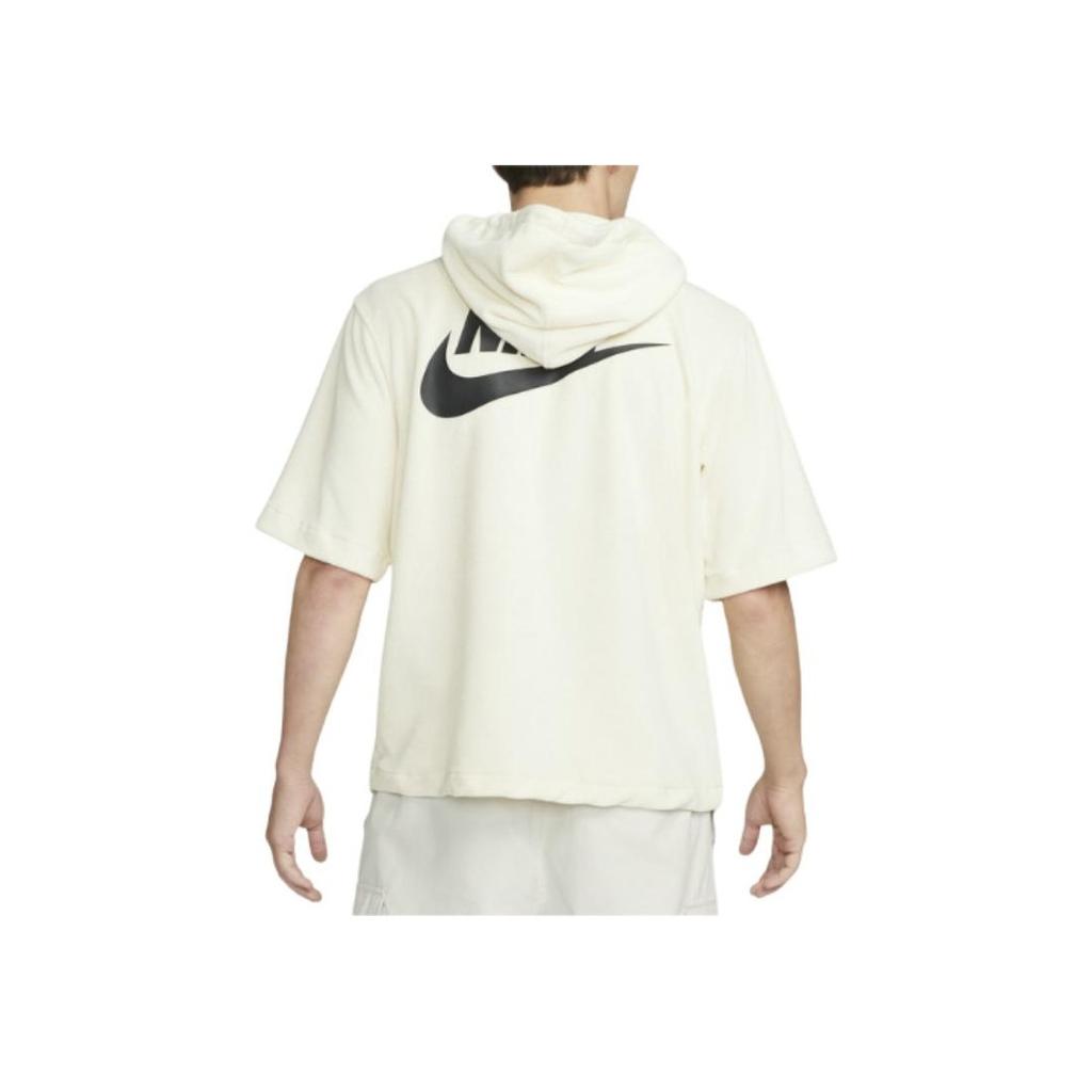 Nike Sportswear Large Logo Half-Zip Short-Sleeve Hoodie Men Tops White DM5063-113