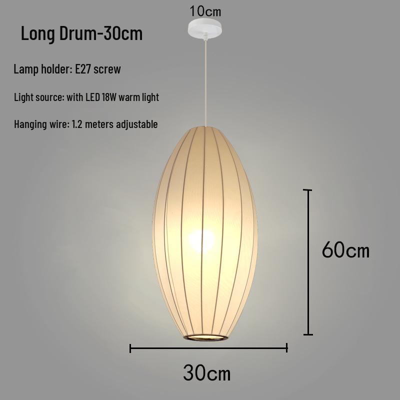 Zen Lantern: Japanese Silk Fabric Pendant Light for Bedroom, Dining Room, and Bar