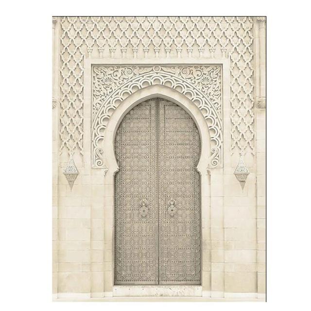 

Цветочный бежевый плакат, исламская настенная живопись, холст, украшение для гостиной, арка Рид, современные картины, исламский домашний декор, живопись 21*30cm