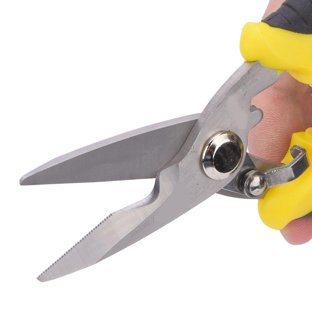 Nůžky Multifunkční Průmyslové Nerezová Ocel Žlutá Černá Rukojeť Elektrikářské Ruční Nářadí