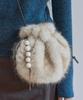 POESIEDAME Fur Bud Bag In Baked Cream