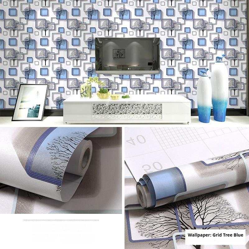 Selvklebende Tapet Pastoralt Blomstermønster Selvklebende Tapet Soverom Stue Møbler Renovering Vanntett og Fuktsikker 10 Meter