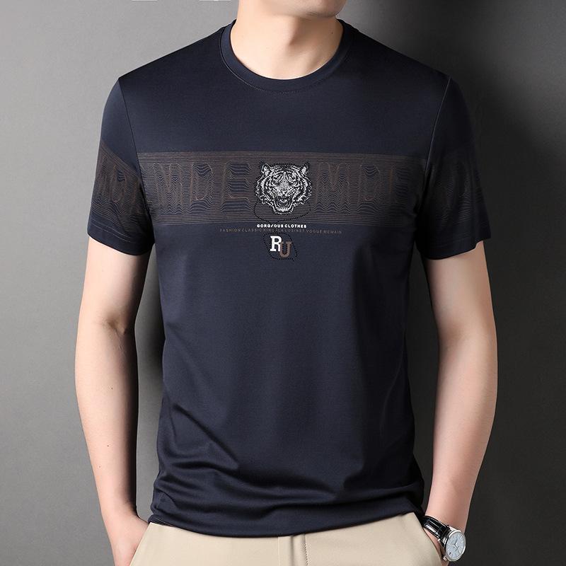 Letnia Nowa Męska Koszulka z Krótkim Rękawem z Nadrukiem Tygrysiej Głowy Męska Moda Cienka Modna