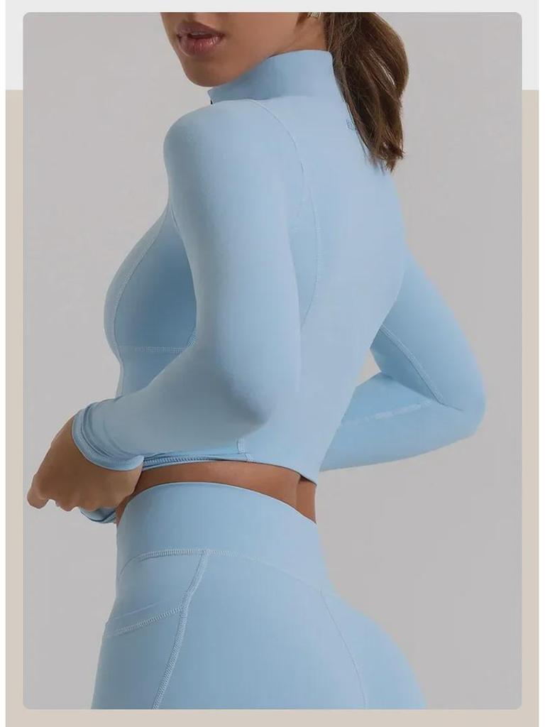 Damski kardigan z długim rękawem, kurtka do jogi: Odzież fitness i rekreacyjna na zewnątrz