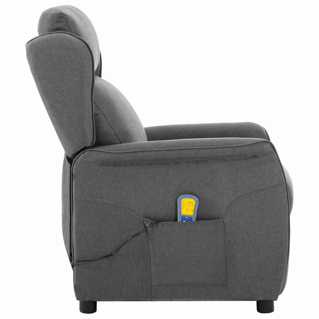 Massage Chair with Cushion Light Grey 93.5 X 67.5 X 101.5 Cm Fabric