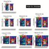 2pcs curtains with blue and colorful cat patterns, made of high-quality fabric with delicate touch, luxurious and beautiful