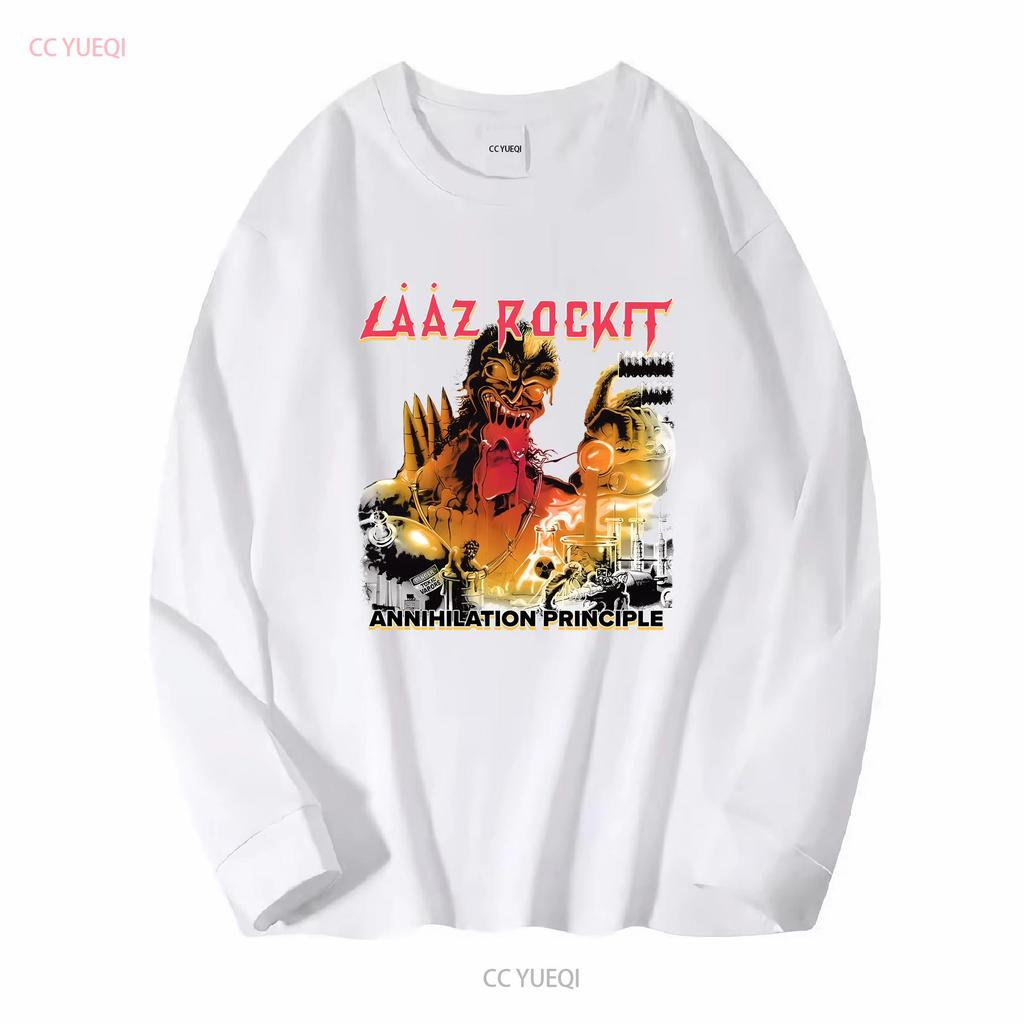 Laaz Rockit Band Bílé tričko Všechny velikosti S 5XL T2094 vintage Vyprané Měkké s potiskem Univerzální Prodyšné Pohodlné Ležérní pánské