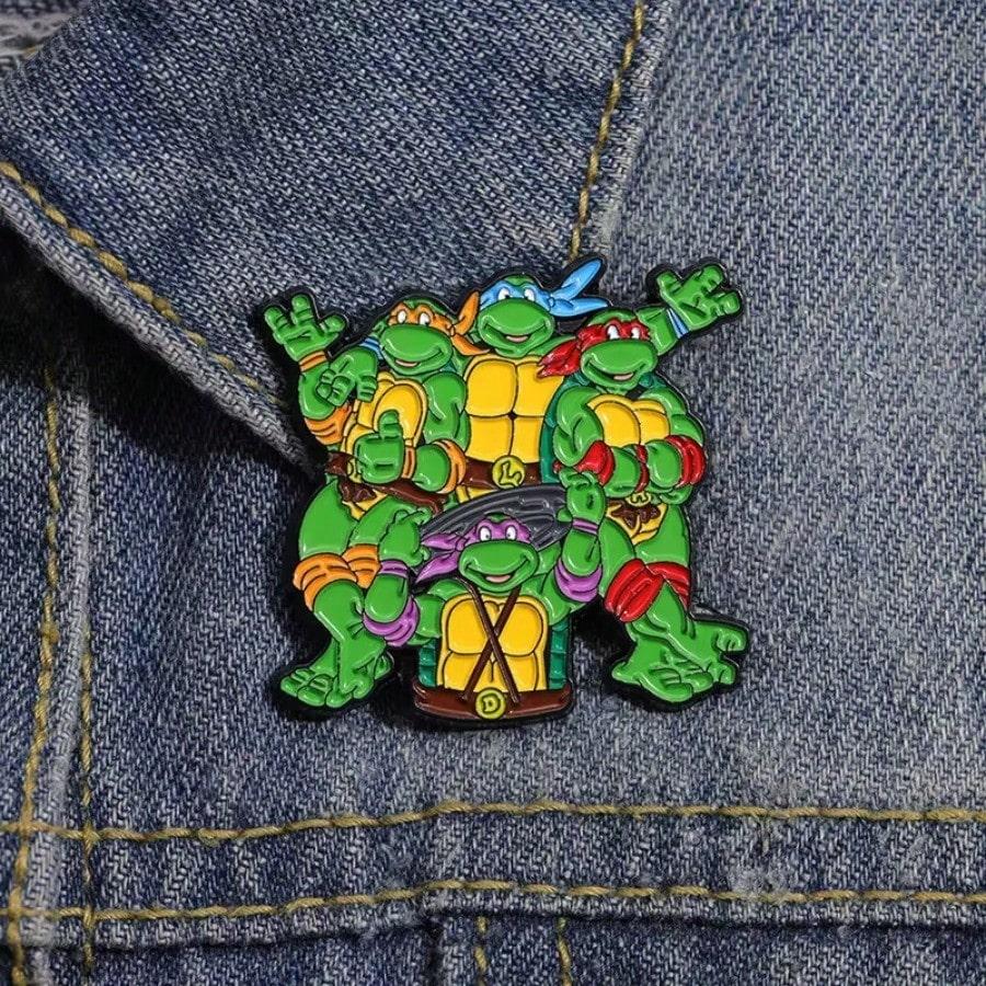 Teenage Mutant Ninja Turtles Character Pin: TMNT Cute Cartoon-Style Metal Enamel Pin Accessory for Clothing and Backpacks