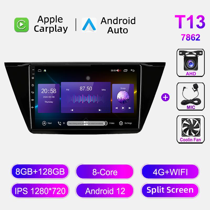 Android Auto WIFI 4G Carplay For Volkswagen Touran 2016-2018 Car Radio Stereo Multimedia Video Player GPS Navigation DSP No 2din