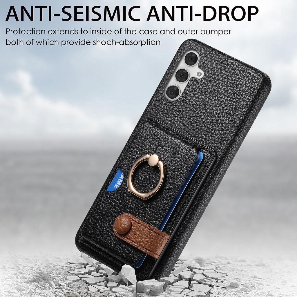 Y2 For Samsung Galaxy A54 5G Case Ring Kickstand Leather+PC+TPU Phone Cover with Card Holder