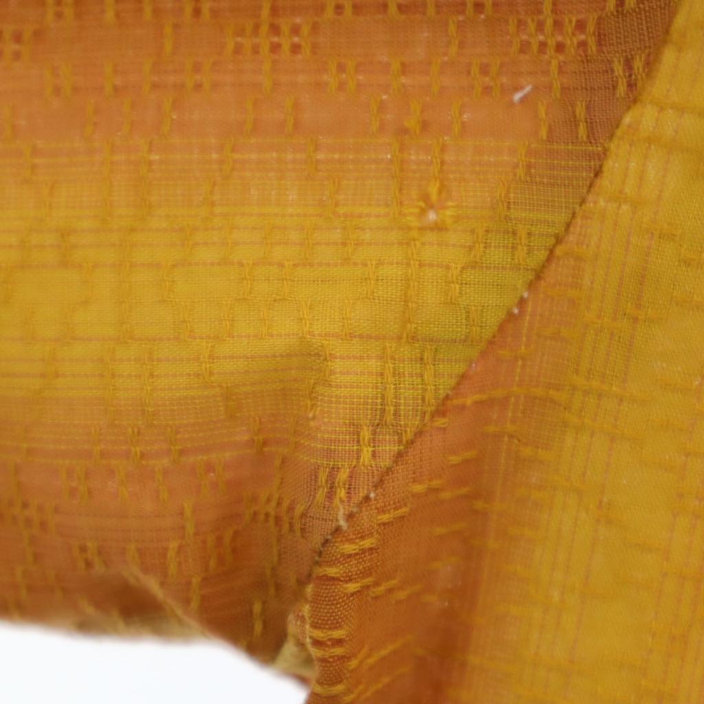 Vintage 70s Striped Pattern Long Sleeve Western Shirt 16/33 Orange Men's Used