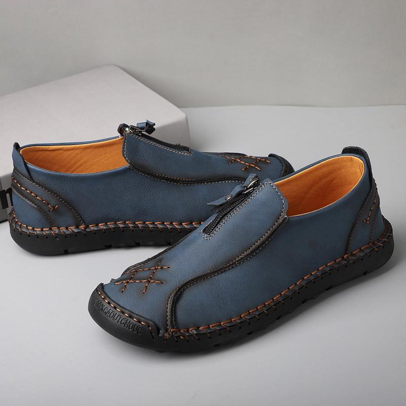 Fashion Handmade Men's Casual Leather Shoes Outdoor Men's Soft Soled Driving Shoes Loafers