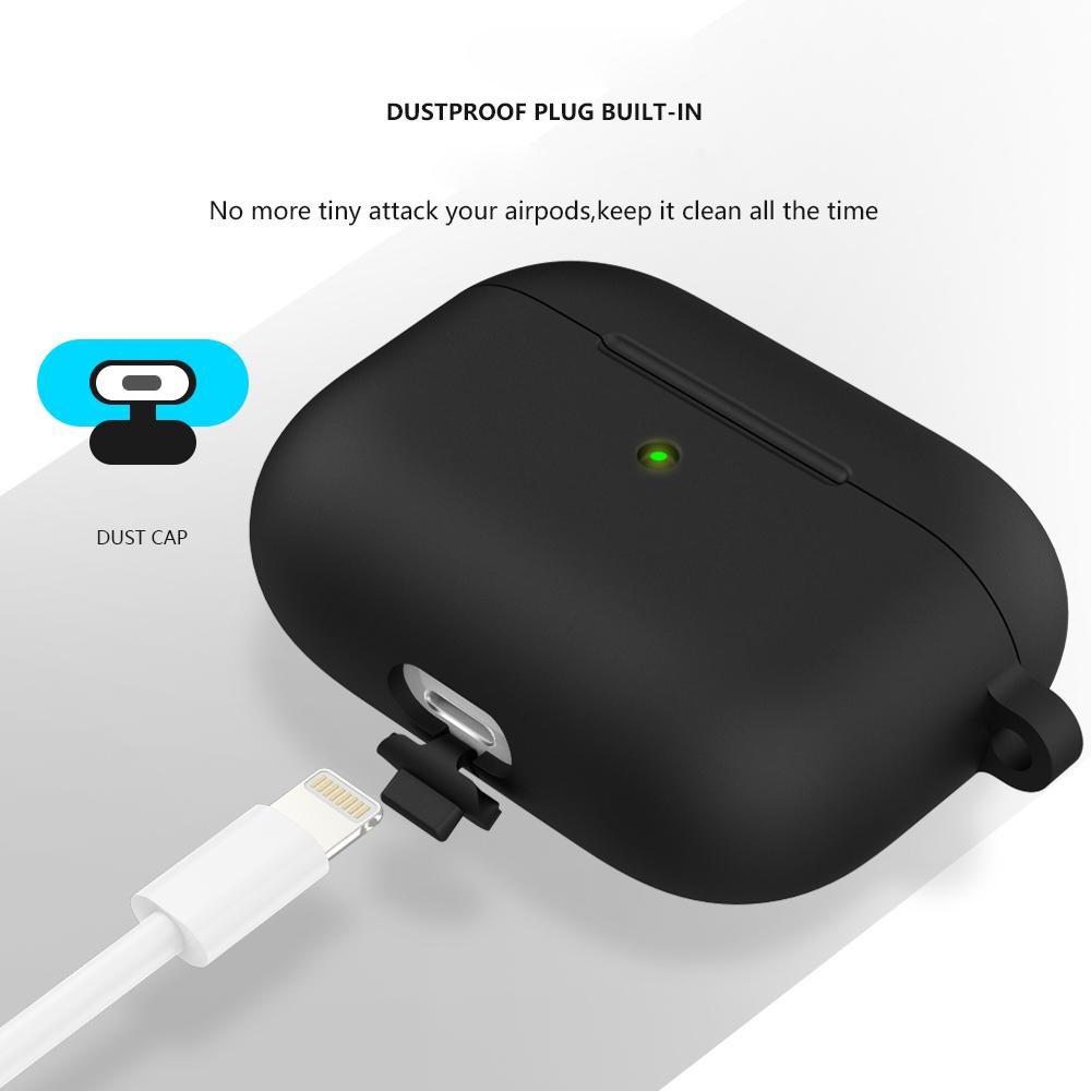 Silicone Earphone Case For Airpods Pro Case Cover Headphone Accessories Protective Box for Apple Airpod Pro 1 Case Bag With Hook