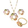 Circle Necklace Women, Personalized Versatile Color Zircon Set, Accessories