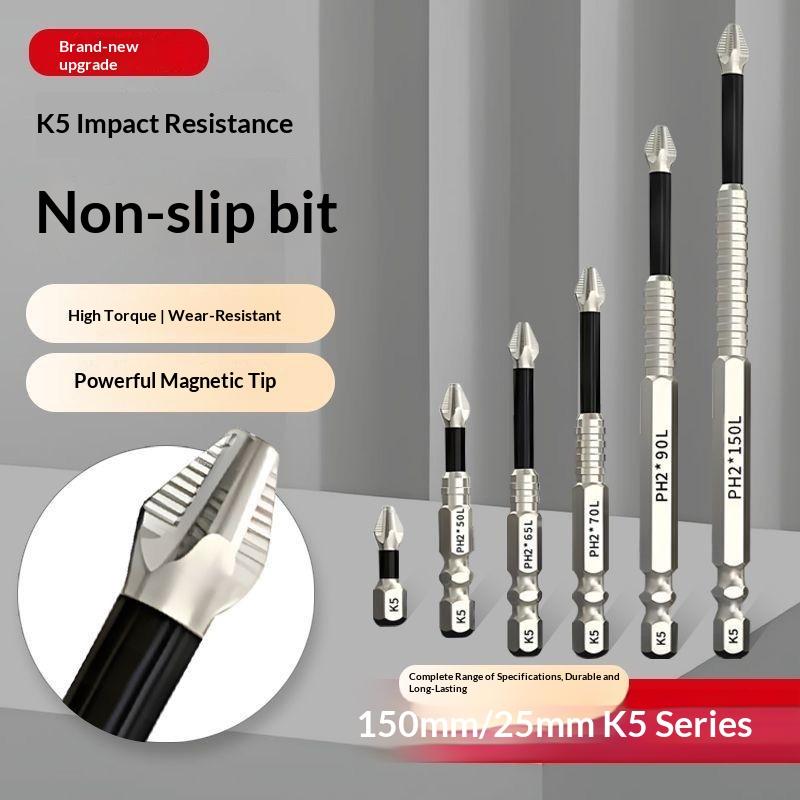 9Pcs K5 Strong Magnetic Screwdriver Bits Non-Slip High Torque Set for Home Repair Woodworking Electronic Device Fixing