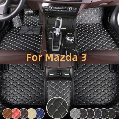 CAr Floor Mats For Mazda 3 2006- Leather Full Coverage Auto Floor Mats Luxury Floor Liners Interior Accessories