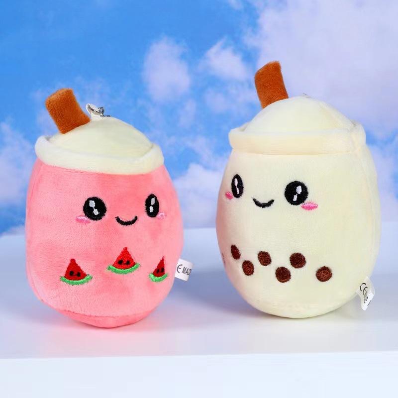 12Cm Soft Boba Milk Tea Plushie Doll Simulation Fruit Milk Tea Cup Pillow Cushion Small Milk Tea Plush Doll Kids Gifts