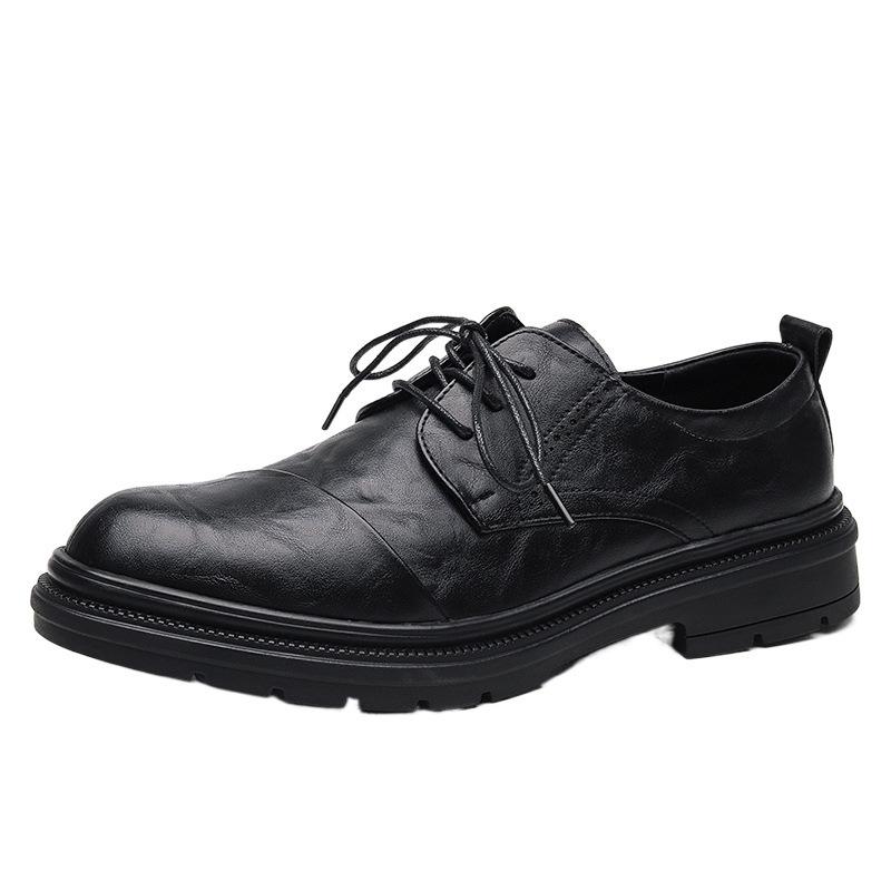 Men's Shoes Spring New Casual Shoes Brock Small Leather Shoes Business Dress Leather Shoes Men's Lace-up Loafers Men's