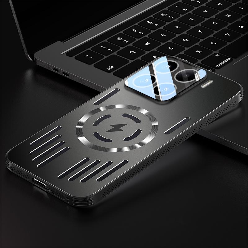 Hard Metal Heat Dissipation Magnetic Wireless Charging Cover For Xiaomi 15 Ultra 14 13 Pro Cool Protective Back Case