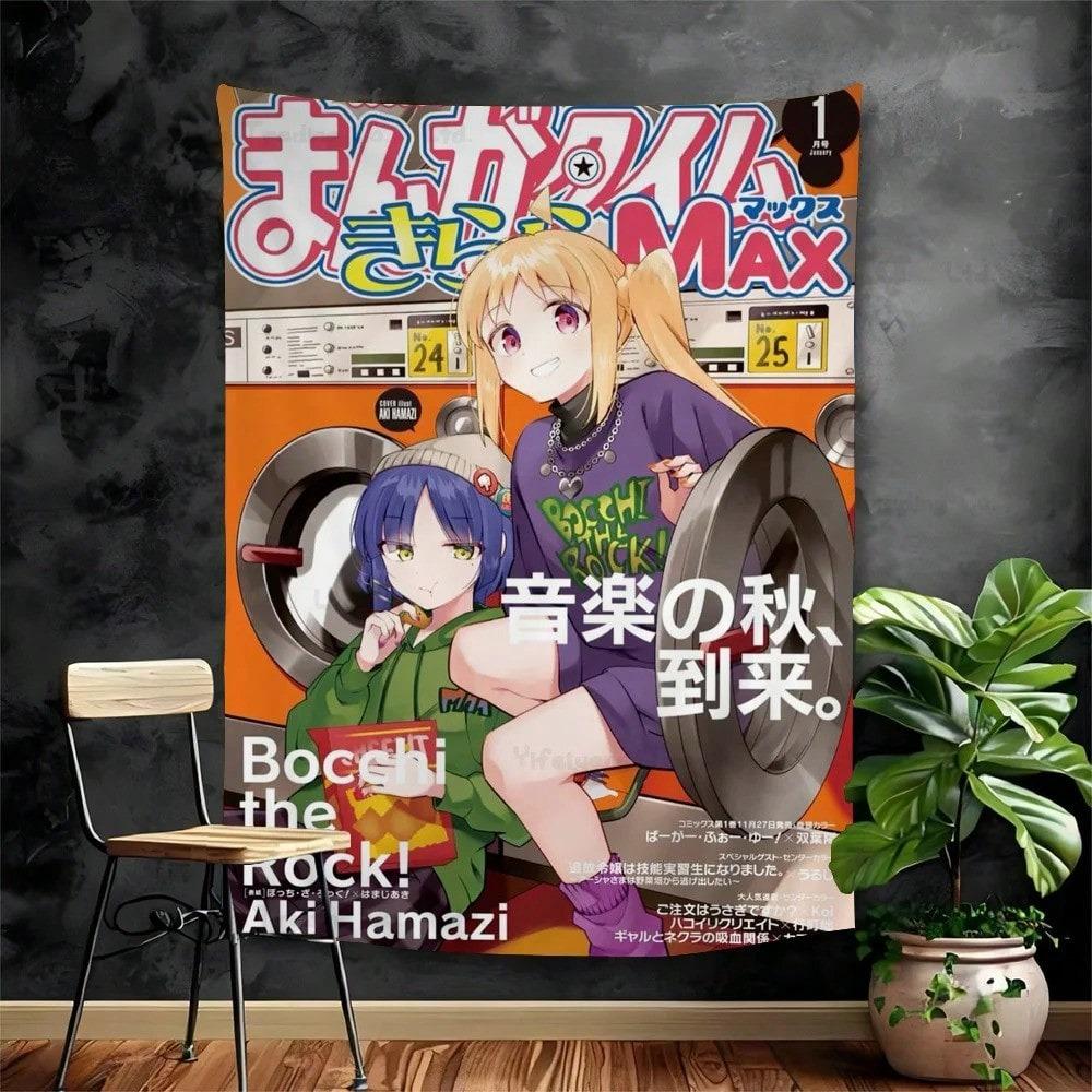 Bocchi Rock Gotoh Girl Maid Tapestry Anime Kessoku Band Print Wall Hanging For Teen Bedroom Dorm Decor
