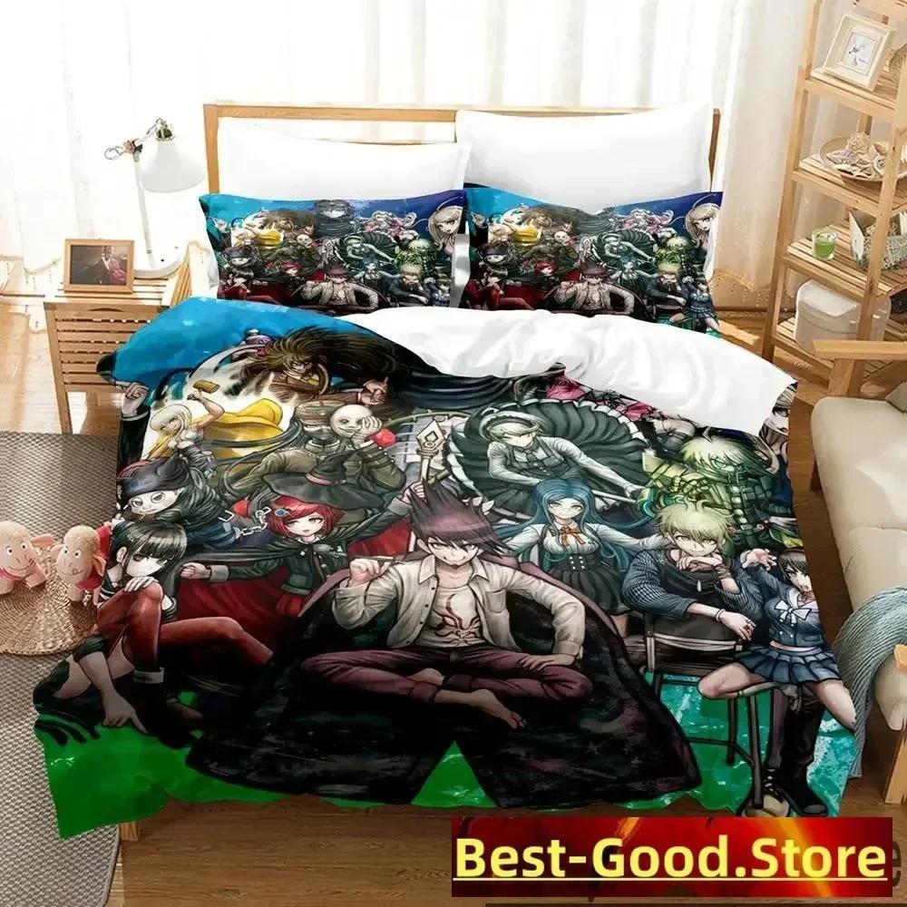 3D Print Anime Danganronpa Bedding Set Duvet Cover Sheet Printed Bed Set Pillowcase Bed Full Queen King Size Comforter Bedroom