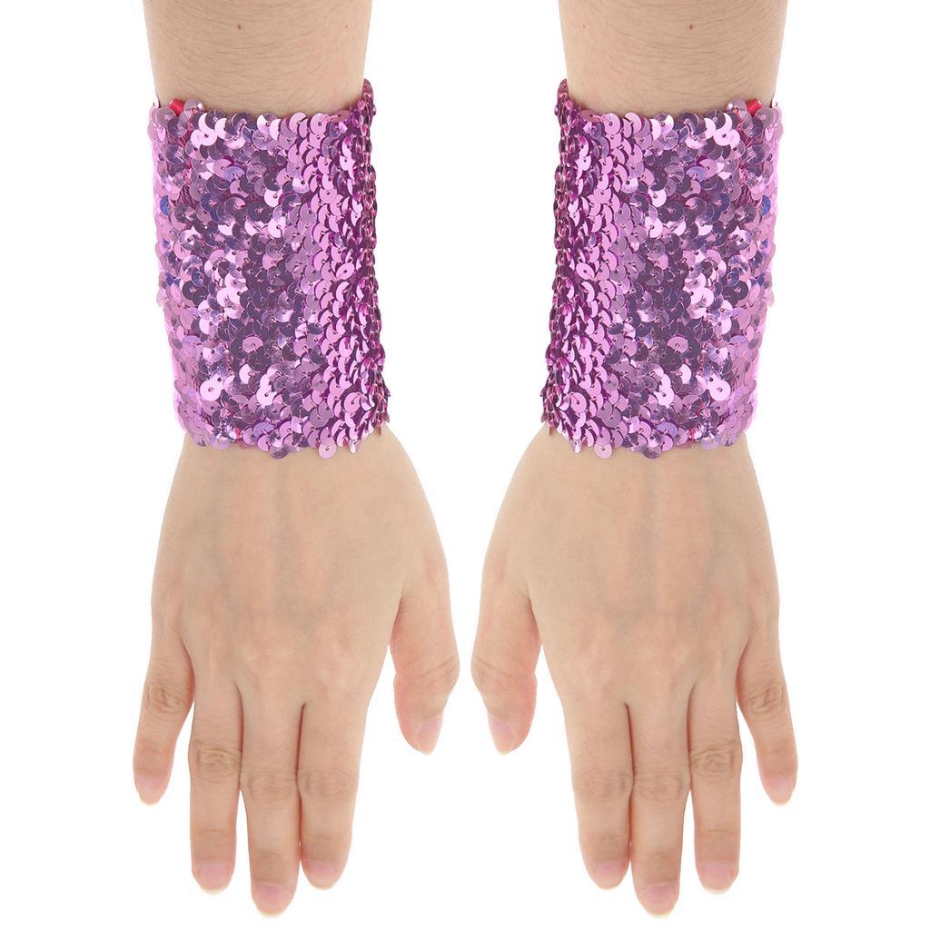 Festival Carnivel Party Accessories 1 Pair Women Ladies Shiny Sequins Stretchy Oversleeve