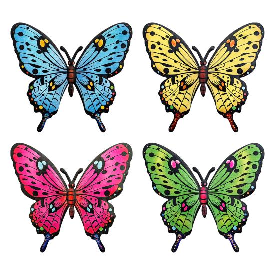 Metal Butterfly Wall Decor Colorful Butterflies Wall Art Sculpture 3D Iron Butterfly Hanging Decoration for Outdoor Indoor Fence Patio Yard Tree