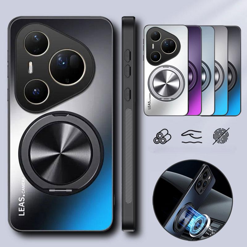 AG Matte Magnetic Case for HUAWEI Pura 80 Pro Plus 80 Ultra Ring Holder Wireless Charging Hard Cover for Pura 70 P60 P50 P40 P30