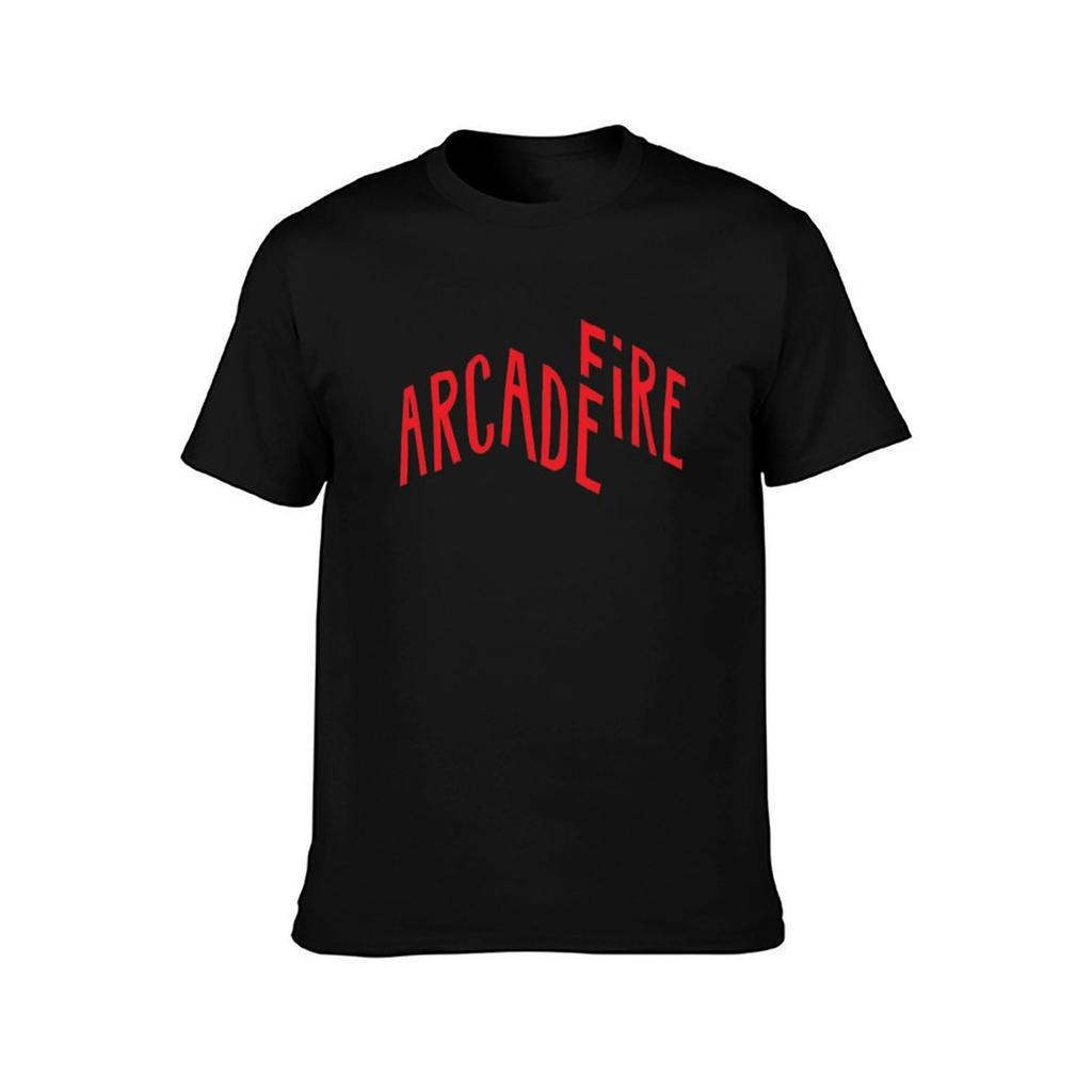 Red Logo of Arcade Fire TShirt Running Performance Short Sleeve Tee