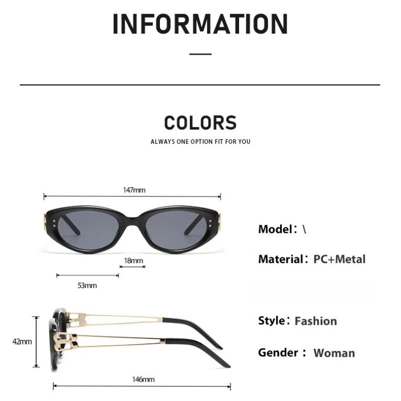 Trendy Cat Eye Sunglasses Retro Fashion Sun Protection High-end Feel Metal Legs Outdoor Travel Sunglasses UV400 Shades Eyewear