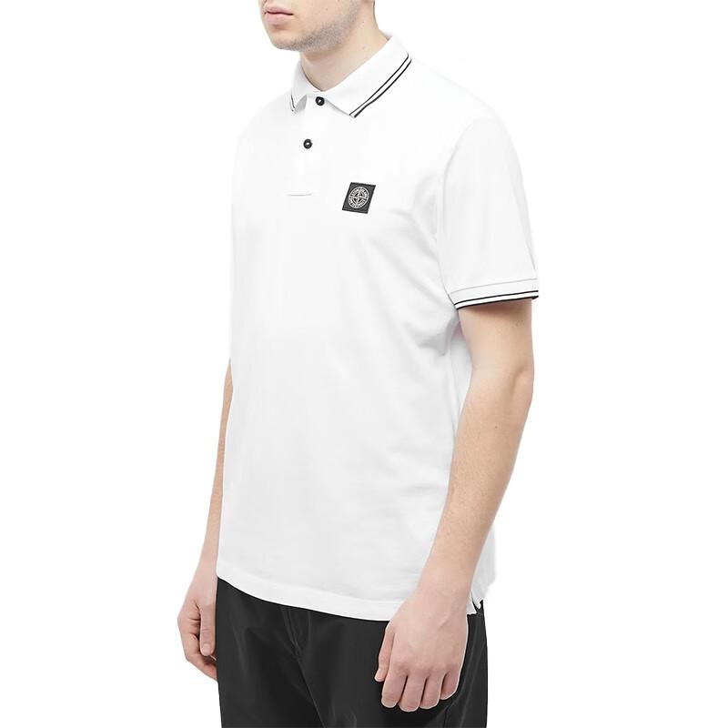 Stone Island Ss23 Striped Trim Polo Shirt Men tops White 10152SC18-A1001
