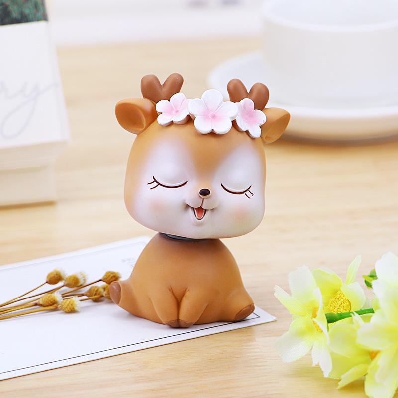 Safe Journey Deer Head Car Ornament 2023 - New Interior Accessory for Vehicle Console Decoration As shown in picture