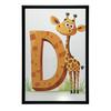 Plakat Żyrafa Z Literą D Plakat Żyrafa Z Literą D, 30X40 Cm, Rama Drewniana Jasny Dąb, Papier Matowy 230 Gsm
