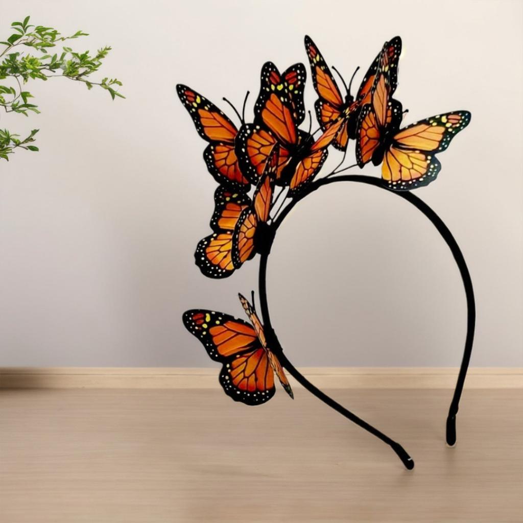Butterfly Fascinator Headband Elegant Hair Accessory for Women and Girls Halloween Party Cosplay Bridal