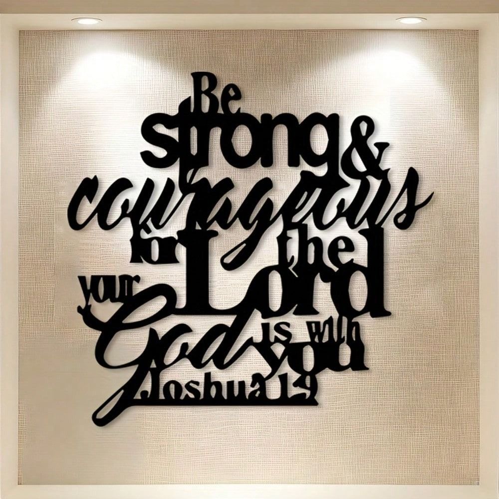 Elegant Abstract Metal Wall Art with Bible Text, Wrought Iron Christian Decor for Home, Office, Church, Christmas & Halloween Gift