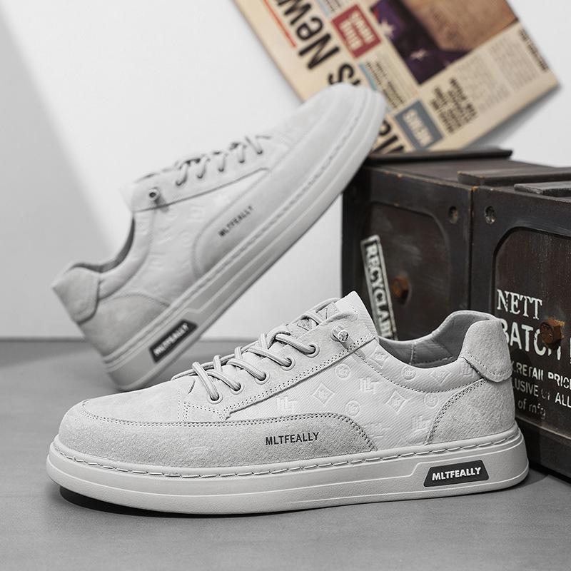 One-Pedal Men'S Shoes Trendy Brand High-End Casual Board Shoes Men'S Leather Shoes Little White Trendy Shoes