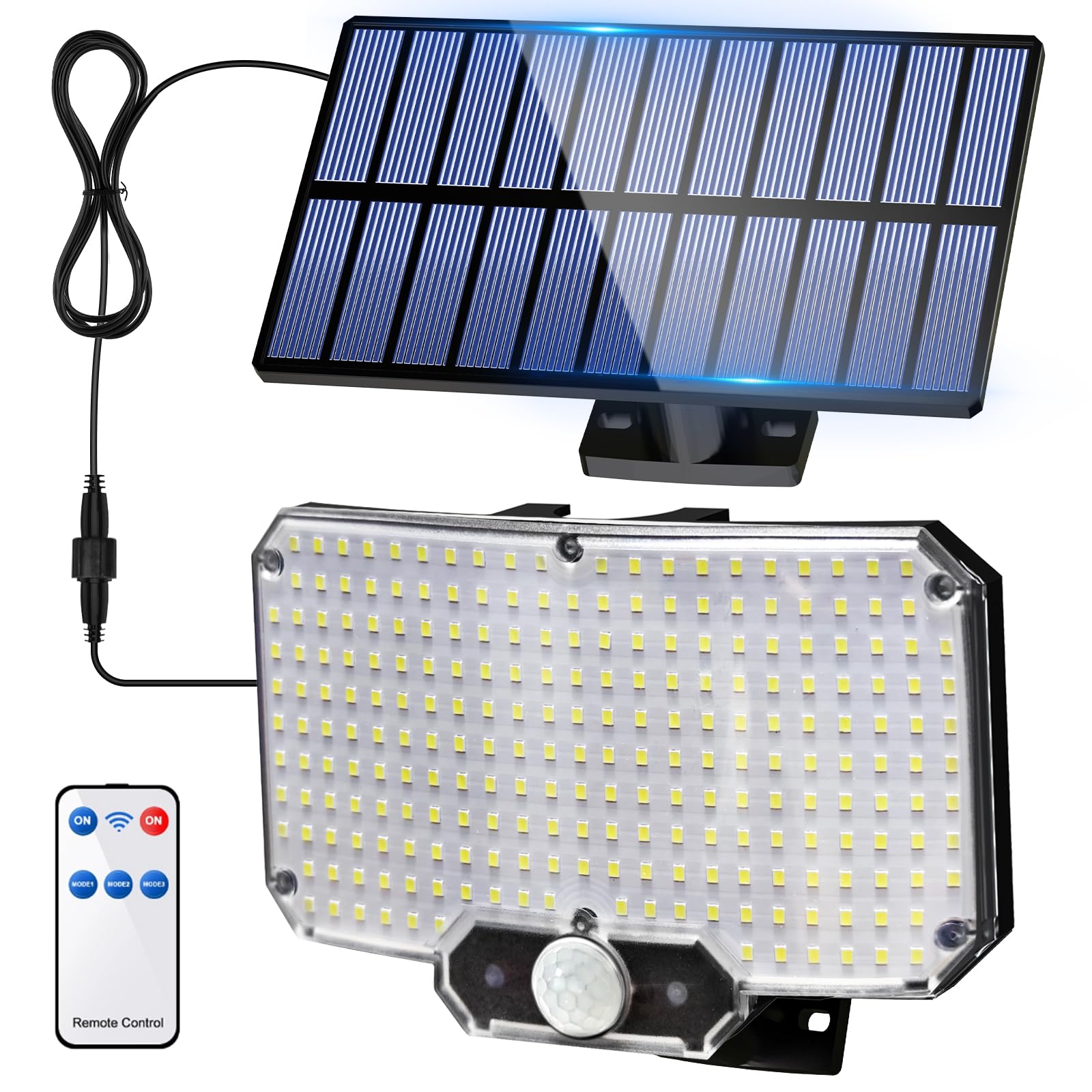 

TommyBear Outdoor Solar Sensor Light (234 LEDs, Remote Control Included, Separate 5M Extension Cord) with Motion Sensor, 3 Security Modes, 2000